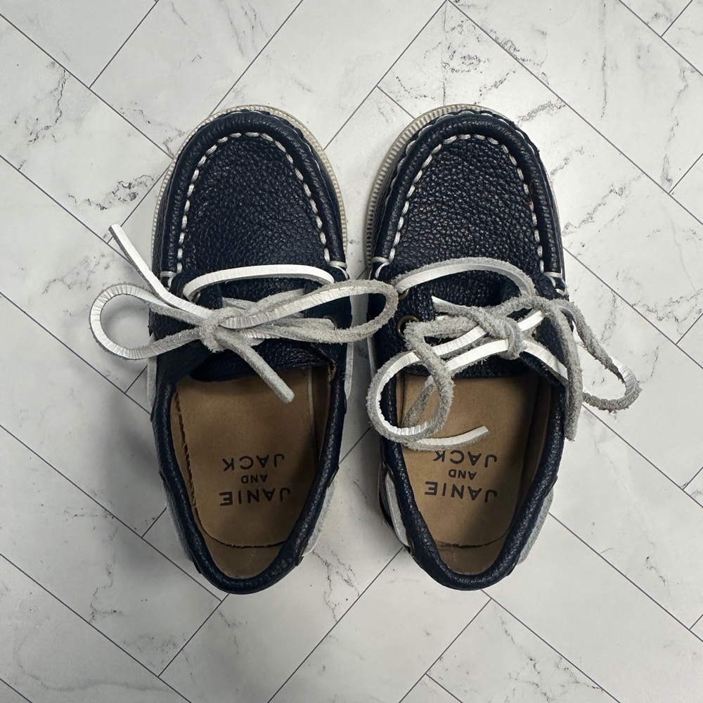 Janie and Jack Dark Blue Moccasins for Kids